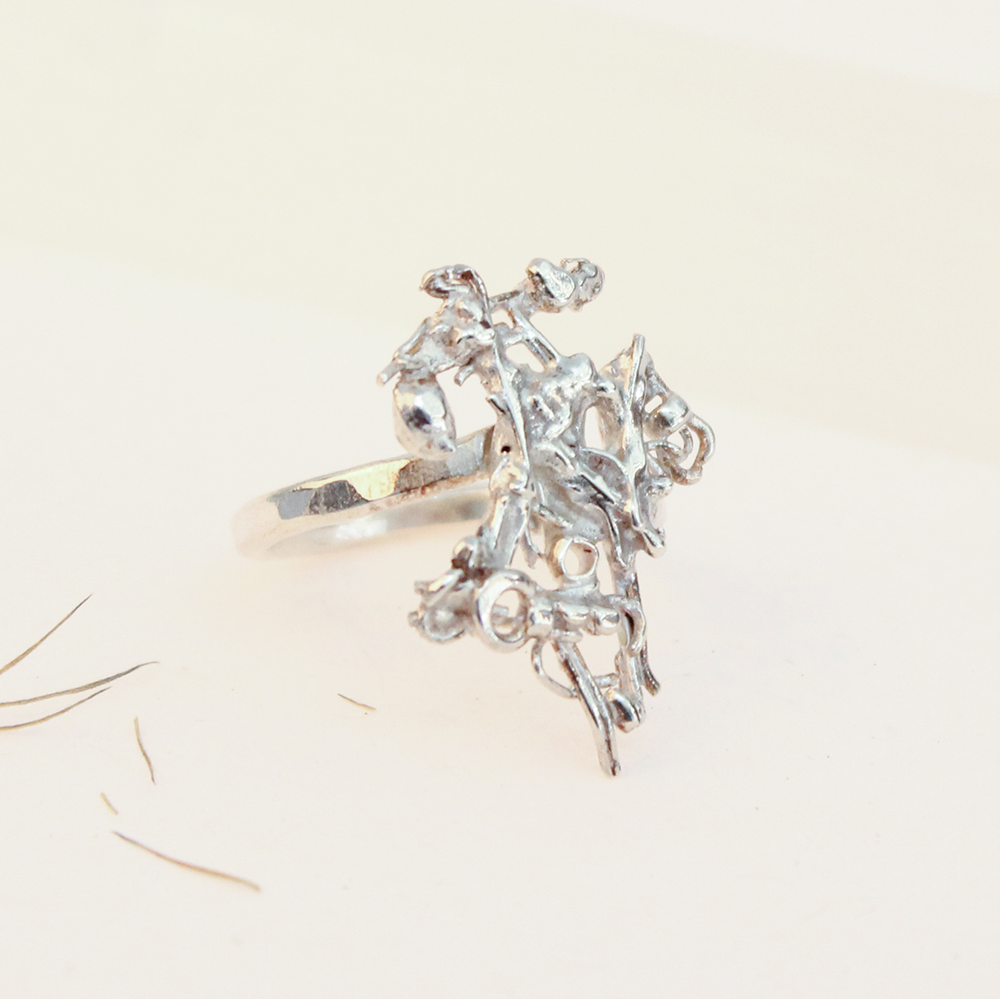 Recycled Silver Cluster Ring