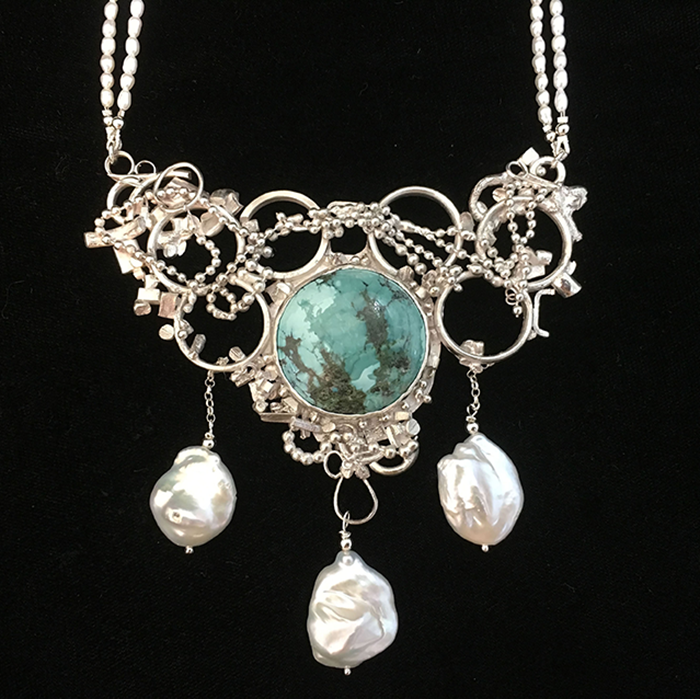 Maya Ullman Turquoise and baroque pearls necklace
