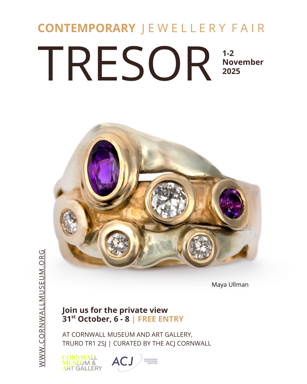 Tresor, Contemporary Jewellery Fair, Cornwall Museum, 1-2 November