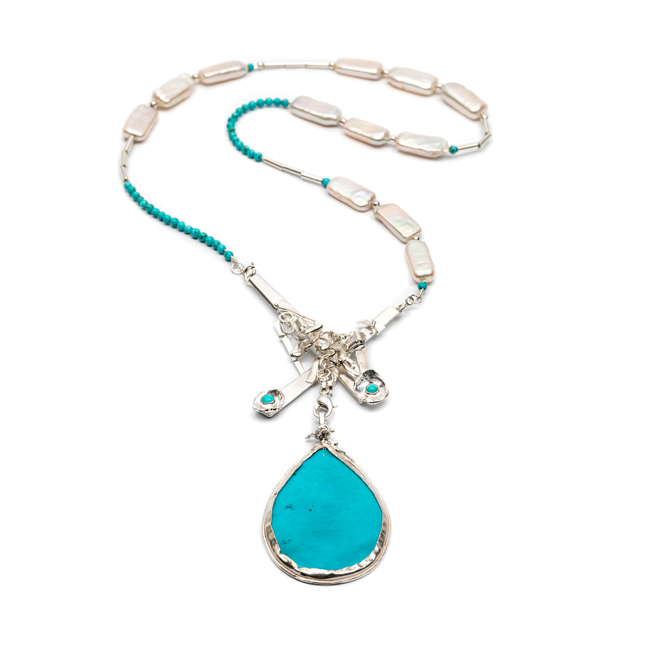 Changeable Turquoise and pearl necklace