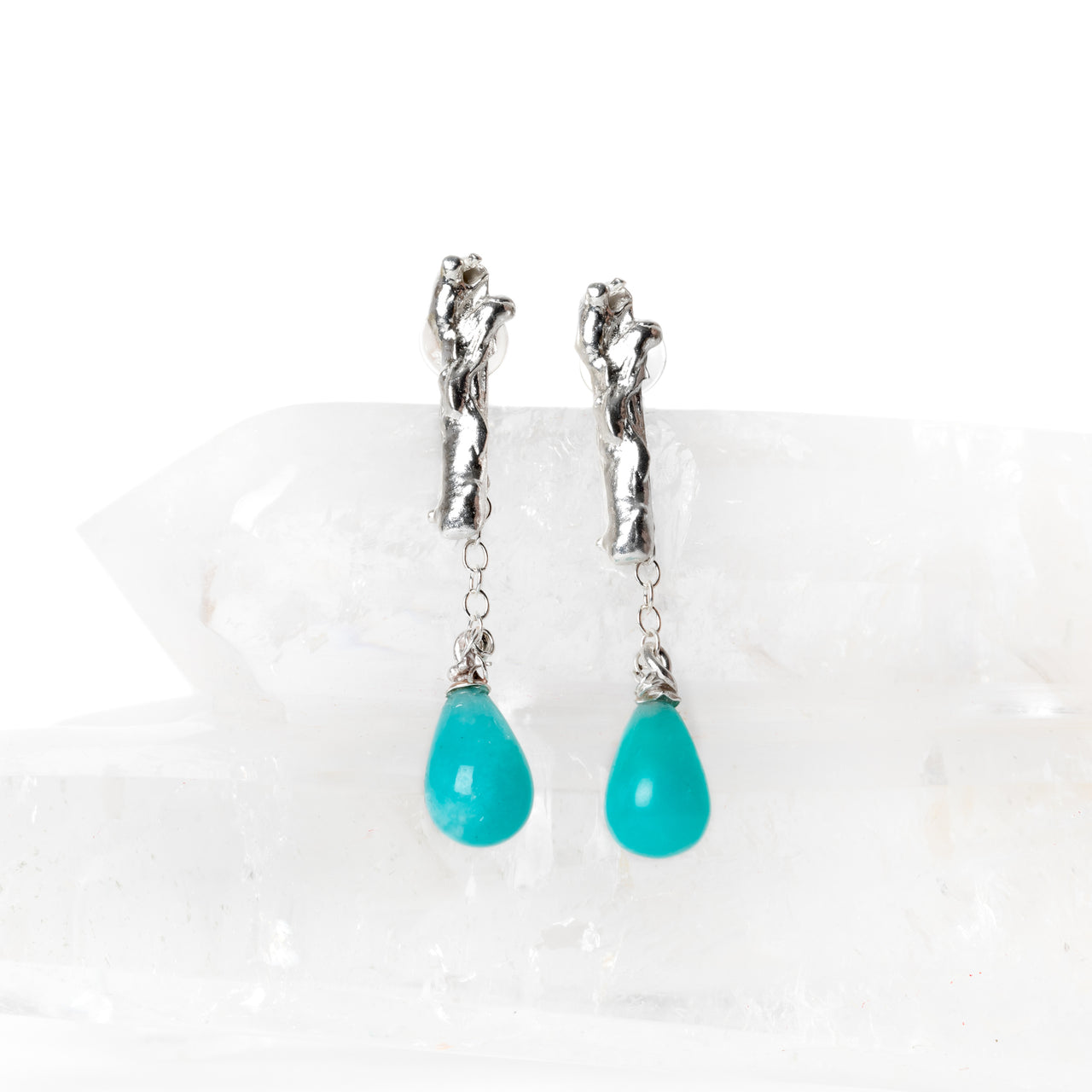 Amazonite and Recycled Silver Earrings