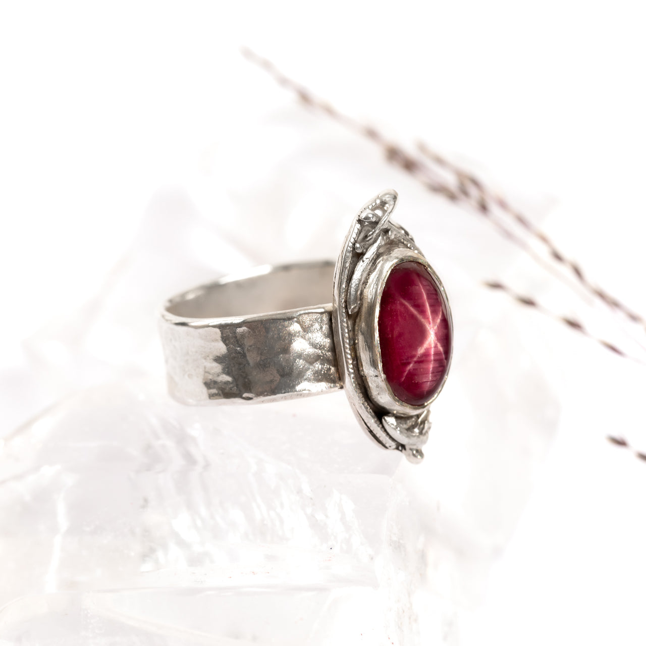 Star Ruby and Recycled Silver Ring